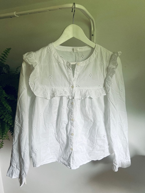 GAP Tops - GAP Victorian Eyelet White Button-up shirt | XS Petite 100% Cotton